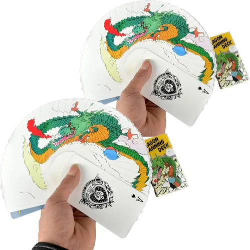 Miniatura 6 de sumrica Dragon Fanning Poker (2 mazos) Juego de cartas mágicas Trucos de magia Manipulación Dragon Fanning Deck Magic Poker Ilusiones de primer