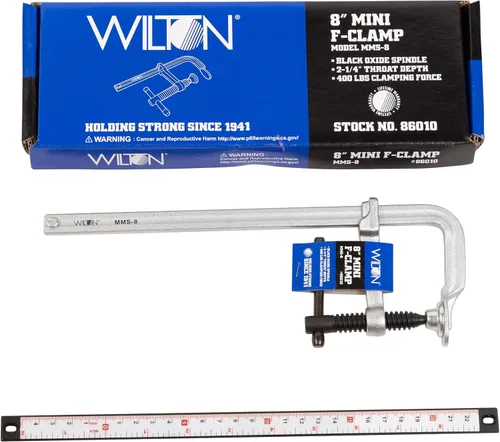 Miniatura 2 de Wilton Mini abrazadera F, apertura de 8.0 in, garganta de 2.5 in, 400 Lbs. fuerza de sujeción (Modelo MMS-8)