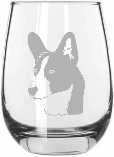 Miniatura 117 de Sakhalin Husky Dog - Copa de vino grabada personalizada de 15.25 onzas sin tallo