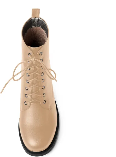 Miniatura 93 de ROSERWISH Botas altas de tacón bajo y grueso para mujer, con cordones, cómodas, modernas, con puntera redonda, de 2.5 pulgadas
