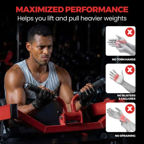 Miniatura 3 de MhIL Guantes de entrenamiento para hombres – Guantes de gimnasio cómodos para hombres con agarre mejorado para seguridad y protección de las manos