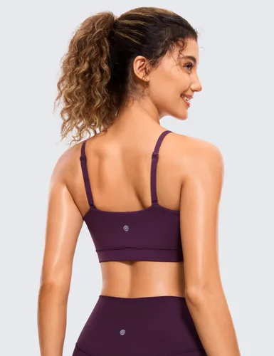 Miniatura 2 de CRZ YOGA Butterluxe - Brasier deportivo ajustable con tirantes delgados para mujer, con relleno, sin varillas, cuello cuadrado, para entrenamiento