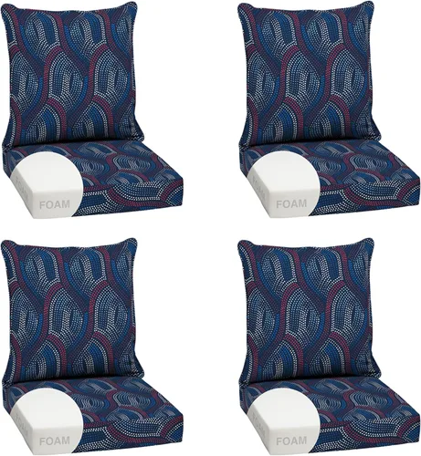 Miniatura 112 de Arden Outdoor Deep Seat Cushion Set, 24 x 24 pulgadas, Cojín para patio resistente al clima, a la lluvia y a la decoloración para silla, sofá y sofá