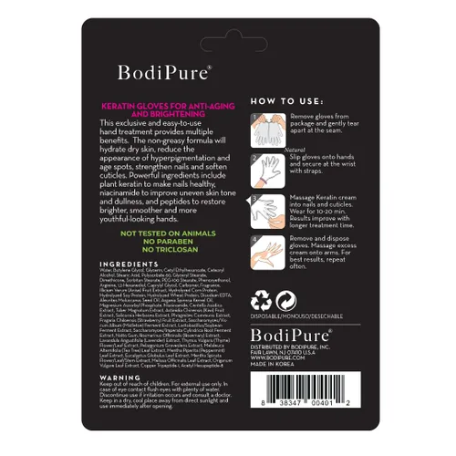 Miniatura 4 de Bodipure Guantes de queratina para mascarilla de mano de primera calidad, guantes hidratantes para manos secas, fortalecimiento de uñas y suavizado