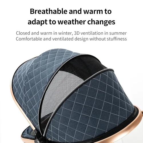 Miniatura 7 de Cochecito de bebé 2 en 1 reversible portátil estándar, cochecito convertible plegable para bebé, carriola para recién nacidos, capazo plegable de 2