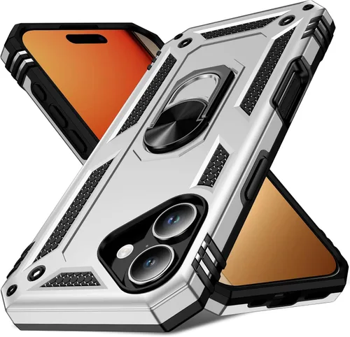 Miniatura 8 de 17 Pro - Funda de teléfono para hombre con anillo de soporte, armadura resistente de grado militar para iPhone 17 Pro, funda a prueba de golpes, Azul