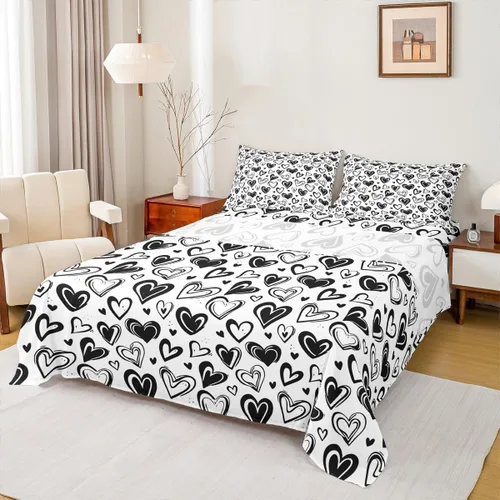 Miniatura 12 de Manfei Juego de sábanas de dibujos animados para niños, tamaño individual, bonito juego de ropa de cama de animales y mascotas, decoración