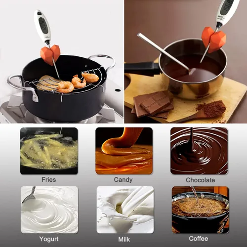 Miniatura 4 de 2 clips de silicona antiarañazos, clips para termómetro para hacer dulces, soporte manos libres para medir la temperatura del aceite, leche