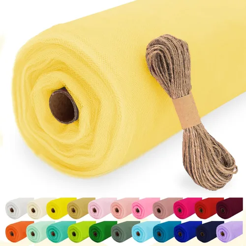 Miniatura 9 de Rollo de tela de tul, 54 pulgadas x 10 yardas (30 pies) de tul para decoración de boda, tutú de fiesta, telón de fondo, baby shower, faldas de mesa