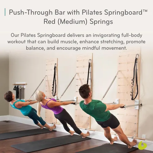 Miniatura 2 de Balanced Body Tabla de Resortes de Pilates con Barra de Empuje, Equipo de Entrenamiento de Pilates Montado en la Pared para Uso en Gimnasio en Casa