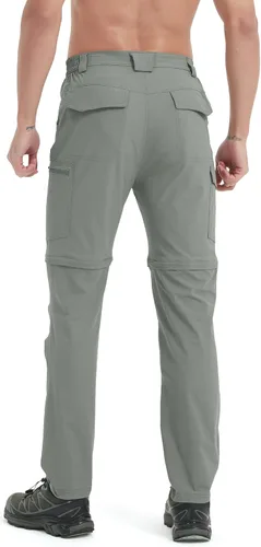 Miniatura 26 de Pantalones de senderismo para hombre, convertibles, con cremallera, ligeros, impermeables, de secado rápido, pesca al aire libre, viajes, safari