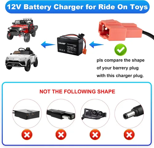 Miniatura 2 de Cargador de batería de 12 V para niños, 12 V, cargador de coche para niños TRAX GMC, Wal-Mart, BMX X6, Moto ATV Quad, cargador de vehículo eléctrico