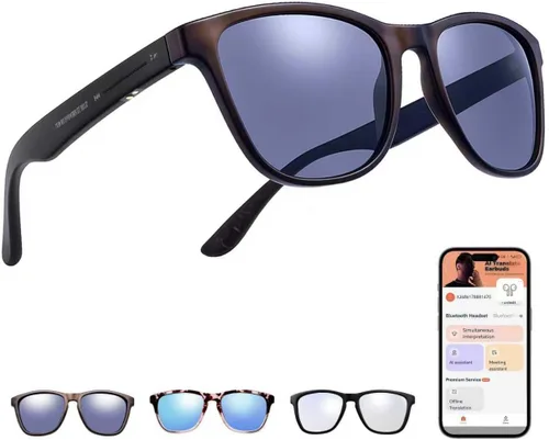 Miniatura 8 de Lentes inteligentes – Gafas Bluetooth para hombres con traducción de 160 idiomas con protección UV con chat GPT lentes inteligentes multifuncionales