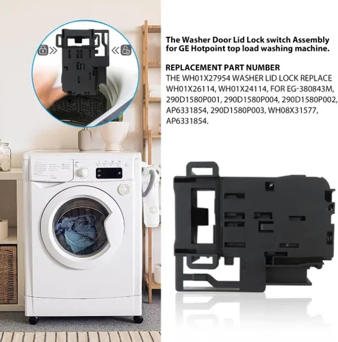Miniatura 5 de WH01X26114 WH01X24114 WH01X27954 AP6331854, Interruptor de bloqueo de la tapa de la lavadora GTW335ASN2WW,GTW335ASNWW, GTW460AMJ0WW,GTW460AMJ1WW