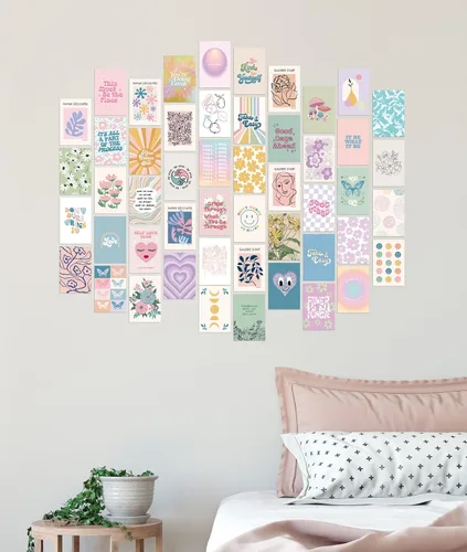 Miniatura 9 de Artivo Kit de collage de pared pastel danés para imágenes estéticas, 70 tarjetas, para decoración de habitación de adolescentes y niñas Collage