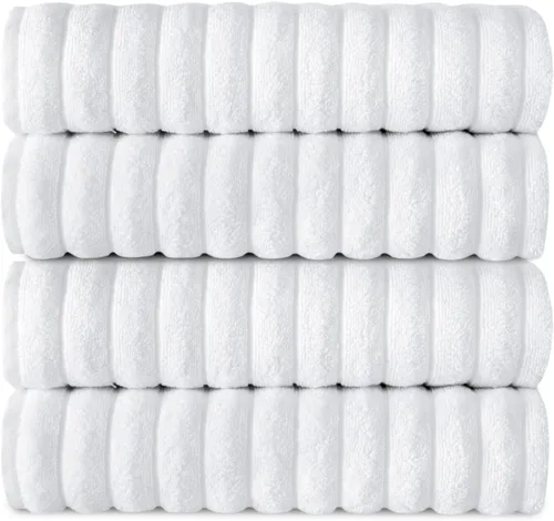 Miniatura 12 de Classic Turkish Towels - Juego de toallas de baño de algodón extragrande de alta calidad, gruesas y absorbentes, toallas de baño de lujo acanaladas