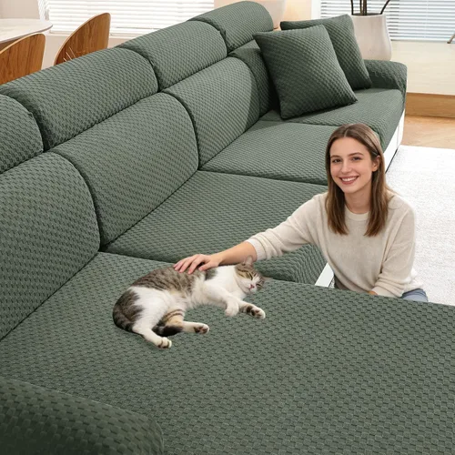 Miniatura 54 de YEMYHOM 【Liquidación】 Fundas Elásticas para Cojines de 1 Pieza, Fundas de Cojín de Asiento para Sofá y Silla, Funda Suave de Sofá de Repuesto