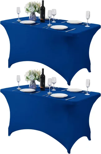 Miniatura 177 de Mantel de elastano para mesas de 4, 6 u 8 pies, mantel elástico universal ajustable para fiestas, banquetes, bodas y eventos - Verde manzana