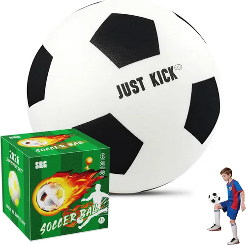 SRG Pelota de fútbol de espuma silenciosa – Pelota de fútbol sin aire para entrenamiento silencioso, diseño de espuma suave y duradera, multiusos