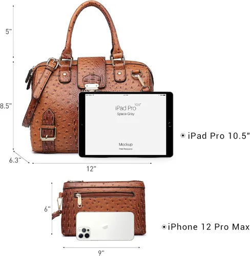 Miniatura 4 de Dasein - Bolso de mano para mujer, diseño de barril, cuero vegano, bolso de hombro, con asa superior, a la moda, bolso de trabajo