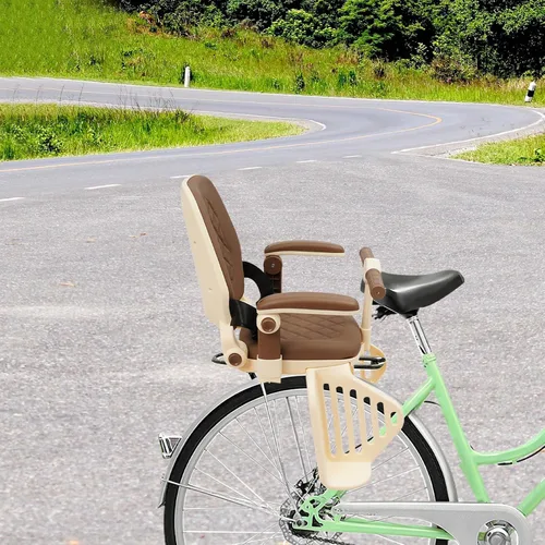 Miniatura 9 de Futchoy Asiento de bicicleta para niños, asiento trasero para bicicleta infantil, asiento trasero para niños con reposabrazos antideslizantes