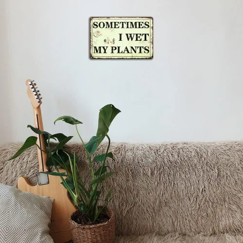 Miniatura 4 de Decoración divertida de jardín a veces riego mis plantas, letrero de jardín de metal para exterior, regalos para mujeres amantes de las plantas