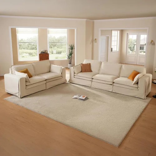 Miniatura 25 de Sofá modular lavable de gran tamaño de 89 pulgadas, sofá nube con funda totalmente extraíble, sofás seccionales para sala de estar, tela