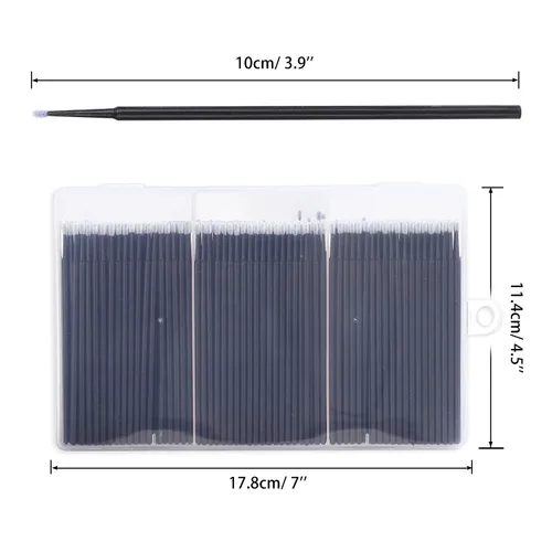 Miniatura 3 de 400 piezas de microcepillos aplicadores, JASSINS Microswabs para extensiones de pestañas, hisopo desechable de precisión de 0.079 pulgadas