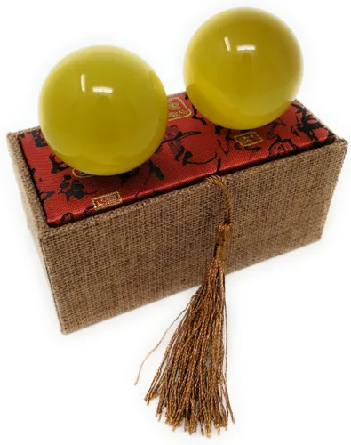Miniatura 5 de Bolas de baoding de cuarzo con piedras preciosas artificiales de ojo de tigre para ejercicio de estrés chino (azul lago)