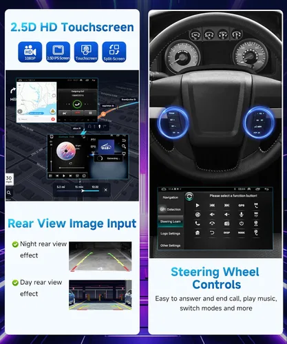 Miniatura 6 de VQU Estéreo de coche para Ford F150 2009 a 2012, actualización de radio de coche de 10.2 pulgadas para F-150 2010 2011 Manual A/C, Android 13