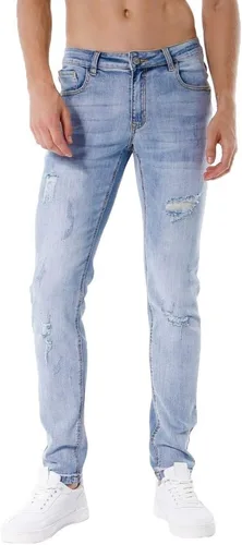 Miniatura 2 de ZLZ Jeans desgastados rasgados y azules para hombre, ajuste delgado, diseño de moda urbana, pantalones de mezclilla destruidos, ajuste elástico