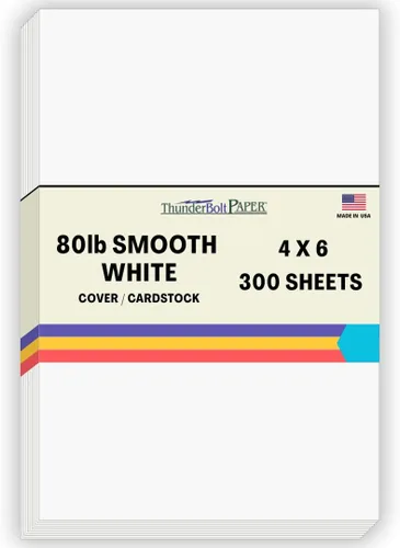 Miniatura 35 de 200 hojas de papel para tarjetas blanco brillante liso de 80#, 10,2 x 22,9 cm (4 x 9 pulgadas) Tamaño de inserción para sobre #10 - 36 kg/libra