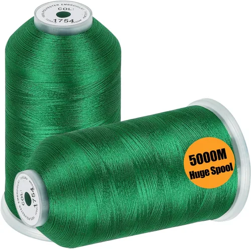 Miniatura 11 de New brothread - 2 bobinas enormes de 5000 m cada una de hilo de poliéster para máquina de bordar 40WT para máquinas comerciales y domésticas