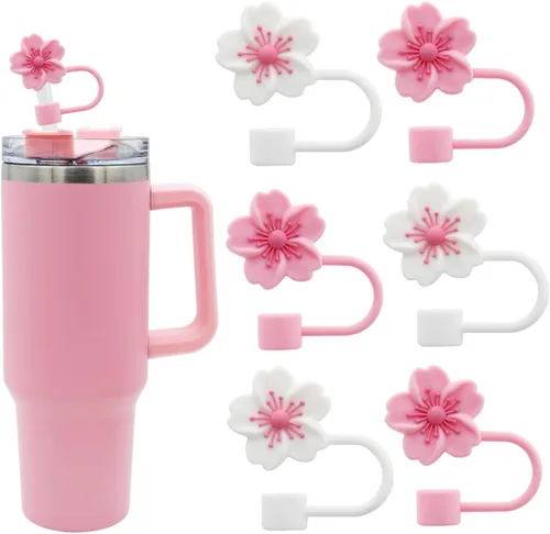 Miniatura 16 de Tapa con pajita para vaso Stanley, tapa de pajita de silicona de 10 mm 0.4 pulgadas, tapas reutilizables para pajitas, cubiertas de punta de pajita
