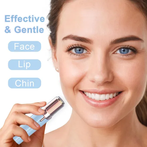 Miniatura 2 de tuokiy Depilación facial para mujeres, afeitadora facial sin dolor para mujeres, afeitadora facial para labios, barbilla con USB recargable