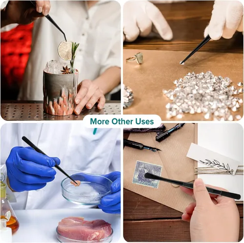 Miniatura 6 de Juego de pinzas de cocina, 6 pinzas de cocina, juego de pinzas de cocina de 6.3 pulgadas, pinzas culinarias de acero inoxidable para cocinero