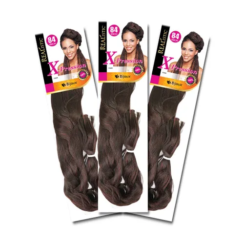 Miniatura 49 de Realistic Trenza original X-Pression 84 pulgadas 100% Kanekalon (paquete de 3, 1) M-61XPRES84