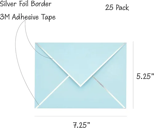 Miniatura 2 de Sobres A7 – Sobres de correo de lujo con solapa en V para tarjetas de 5 x 7 pulgadas – para bodas, invitaciones, baby shower, fotos, graduación