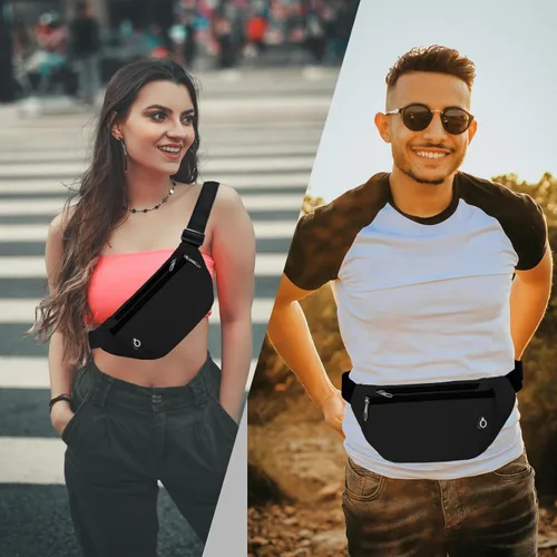Miniatura 2 de Riñonera cruzada para mujeres y hombres, riñonera deportiva resistente al agua, bolsa de cinturón para viajes, senderismo, correr