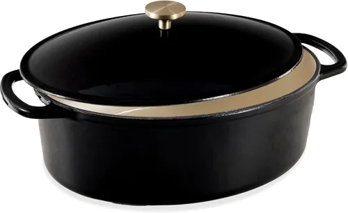 Miniatura 26 de Best Choice Products - Horno holandés redondo de hierro fundido esmaltado de 6 cuartos de galón, utensilios de cocina pretratados de alta