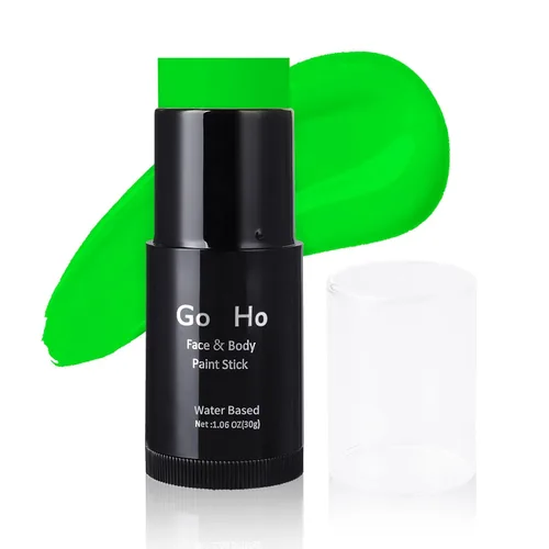 Miniatura 18 de Go Ho Amazon - Barra de pintura facial verde a base de agua, lavable, no tóxica, cobertura completa, pintura corporal en crema para disfraces