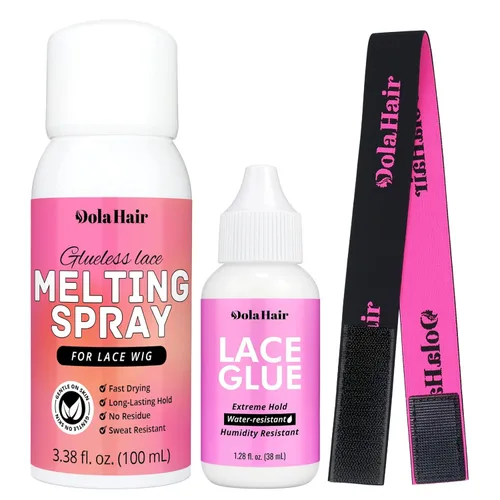 Miniatura 9 de Dolahair Spray de Fusión de Encaje para Pelucas Sin Pegamento, Spray Adhesivo de Fusión de Encaje, Spray de Pegamento para Peluca