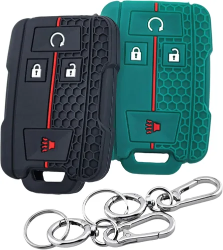 Miniatura 5 de 2 fundas de silicona para llavero inteligente de 4 botones para GMC Canyon Sierra Yukon Chevrolet Chevy Colorado Silverado Suburban Tahoe 2014-2019