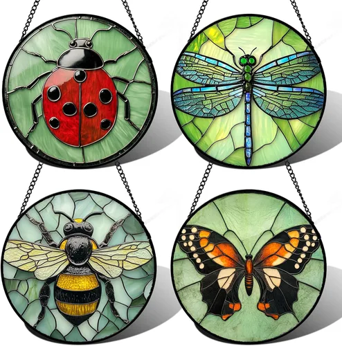 Miniatura 16 de Atrapasoles de Vidrio Manchado para Colgar en Ventana, Elefante Colorido para Capturar el Sol para Puerta, Decoración del Hogar, Atrapasoles de Plata