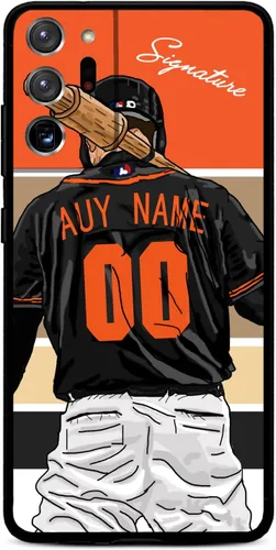 Miniatura 27 de Funda de béisbol personalizada con nombre y número para Samsung Galaxy Note 20/20 Ultra 10 Pro Note 9 8, silicona líquida con protección de cámara