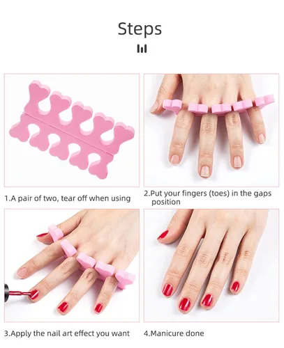 Miniatura 4 de Emivery 50 separadores de uñas rosadas para manicura y pedicura para mujeres y niñas