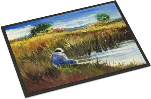 Miniatura 94 de Caroline's Treasures JMK1017JMAT - Tapete de caza de rana garza azul, 24 x 36 pulgadas, tapete para puerta delantera, interior y exterior