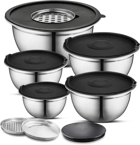 Miniatura 8 de AVADOR - Juego de 6 tazones de mezcla de acero inoxidable premium, fácil de limpiar, diseño apilable que ahorra espacio, ideal para cocinar