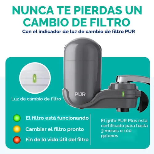 Miniatura 6 de PUR Plus - Sistema de filtración de agua para montaje en grifo vertical, filtro de agua reductor de plomo para grifo de fregadero, fácil