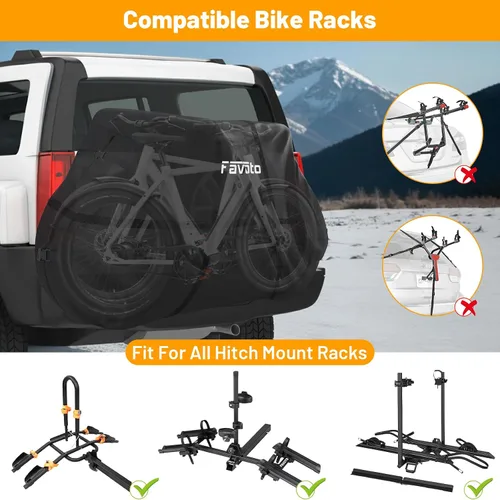 Miniatura 7 de Favoto - Funda impermeable para bicicleta al aire libre - Cubierta de bicicleta para 2 bicicletas XXL, protección contra el sol, la lluvia, el polvo